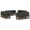 vidaXL Tuinbankenset 12 st Grijs poly rattan