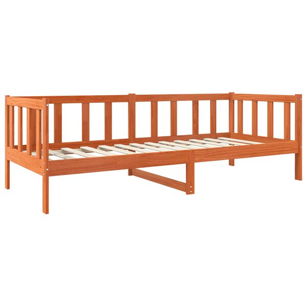 vidaXL Bedframe met hoofdeinde Wasbruin 80 x 200 cm Massief grenenhout