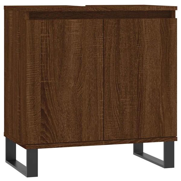 vidaXL Badkamerkast 58x33x60 cm bewerkt hout bruin eikenkleur