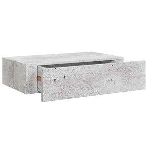 vidaXL Wandschap met lade 40x23,5x10 cm MDF betongrijs