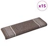 vidaXL Zelfklevende Trapmatten 15 pcs Bruin 65 x 21 x 4 cm