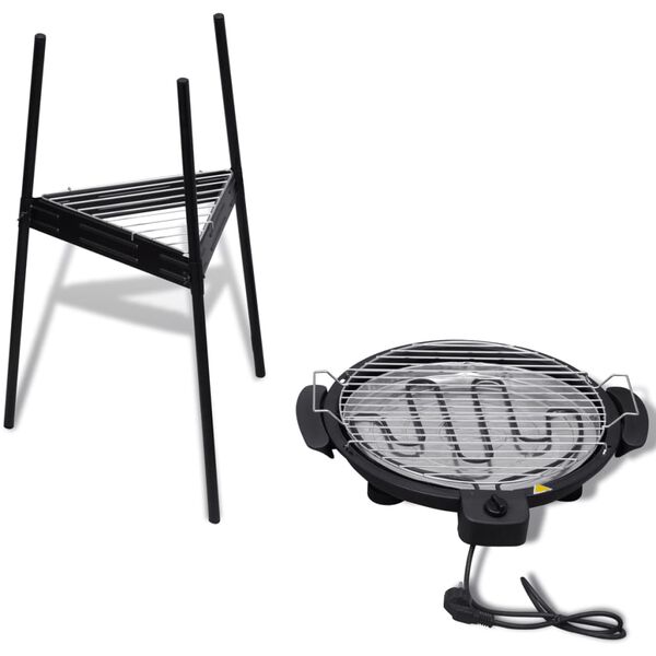 vidaXL Barbecue elektrisch staand rond