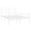 vidaXL Bedframe met hoofd- en voeteneinde metaal wit 120 x 190 cm