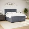 vidaXL Boxspring met matras fluweel donkergrijs 200x200 cm