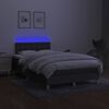 vidaXL Boxspring met matras en LED stof donkergrijs 120x190 cm