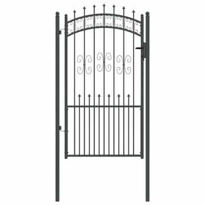 vidaXL Hekpoort met Spear Boven KAMPEN 103 x 175 cm Staal Grijs