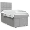 vidaXL Boxspring met matras stof lichtgrijs 90x200 cm