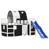 vidaXL Kinderhoogslaper met tunnel 90x200 cm grenenhout wit en zwart