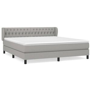 vidaXL Boxspring met matras stof lichtgrijs 180x200 cm