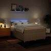 vidaXL Boxspring met matras stof cr&egrave;mekleurig 140x190 cm
