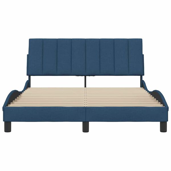 vidaXL Bedframe zonder matras "Hanko" stof blauw 140x200 cm