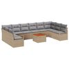 vidaXL Tuinbankenset 11 st Beige poly rattan