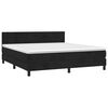 vidaXL Boxspring met matras en LED fluweel zwart 180x200 cm