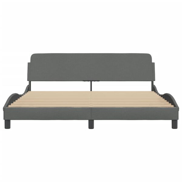 vidaXL Bedframe "Dover" stof donkergrijs 180x200 cm
