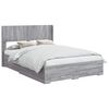 vidaXL Bedframe met opbergruimte en hoofdbord Grijs Sonoma