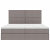 vidaXL Bed met LED-striplichten met hoofdeinde Taupe 180 x 200 cm Stof