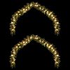 vidaXL Kerstkrans met 600 LED 2 pcs Groen PVC