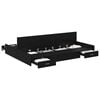vidaXL Opbergbedframe met lade Zwart Eiken 150 x 200 cm Bewerkt hout