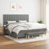 vidaXL Boxspring met matras stof donkergrijs 200x200 cm