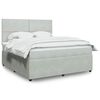 vidaXL Boxspring met matras fluweel lichtgrijs 180x200 cm