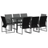 vidaXL Tuin eettafelset 9 pcs Zwart en Anthraciet 160 x 80 x 73 cm