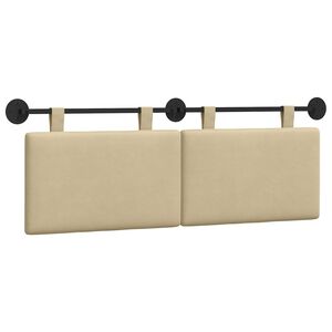 vidaXL Hangend Hoofdeinde Lichtgroen Grijs 150 x 55 x 5 cm Katoen Stof