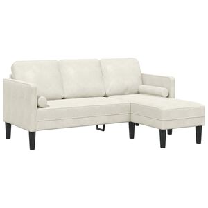 vidaXL Bankstel met kussen Cr&egrave;me Polyester
