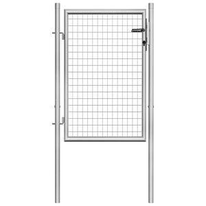 vidaXL Tuinpoort gegalvaniseerd staal 100x100 cm zilver