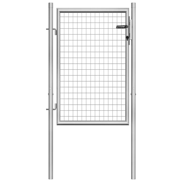 vidaXL Tuinpoort gegalvaniseerd staal 100x100 cm zilver