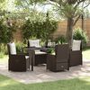 vidaXL Tuin eettafelset 5 pcs Bruin poly rattan