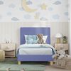 vidaXL Bedframe voor kinderen met hoofdbord Jeans Blauw 80 x 160 cm