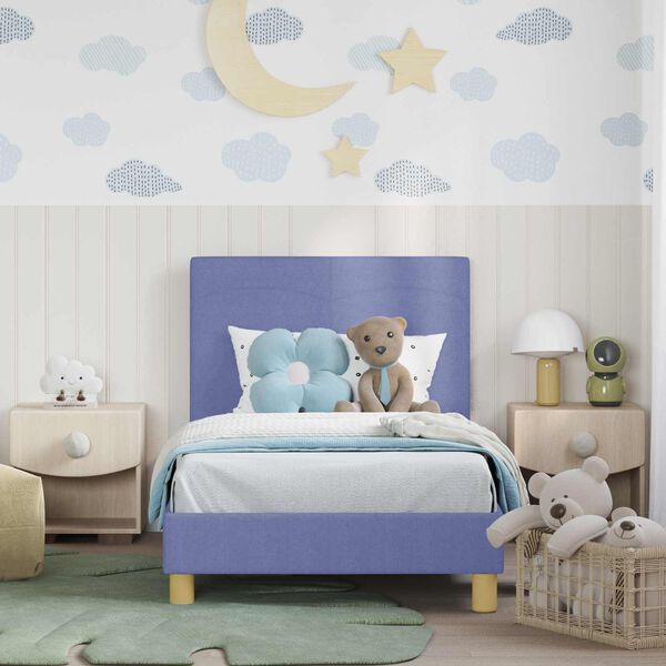 vidaXL Bedframe voor kinderen met hoofdbord Jeans Blauw 80 x 160 cm