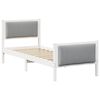 vidaXL Bedframe met hoofdeinde Lichtgrijs 75 x 190 cm Stof