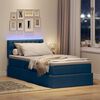 vidaXL Opbergbed met LED met matras met LED Blauw 100 x 200 cm Stof