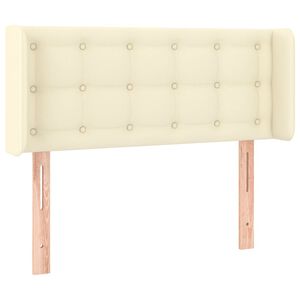 vidaXL Hoofdbord met randen 93x16x78/88 cm kunstleer cr&egrave;mekleurig