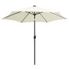 vidaXL Parasol met LED-verlichting en aluminium paal 300 cm zandwit