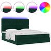 vidaXL Ottoman bed met matrassen en LED's 160x200cm fluweel