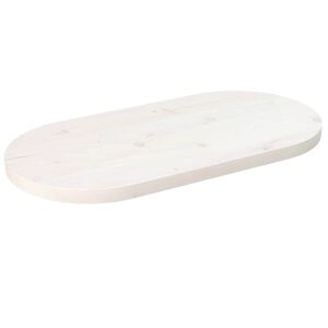 vidaXL Tafelblad ovaal 60x30x2,5 cm massief grenenhout wit