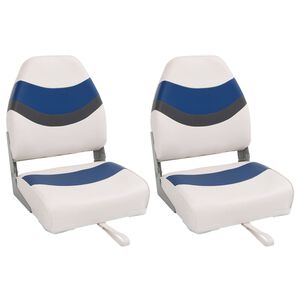 vidaXL Bootstoelen 2 st inklapbaar met hoge rugleuning 44x38x55 cm