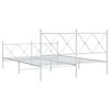 vidaXL Bedframe met hoofd- en voeteneinde metaal wit 150x200 cm