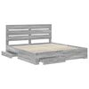 vidaXL Bedframe met lade Grijs Sonoma 200 x 200 cm Bewerkt hout