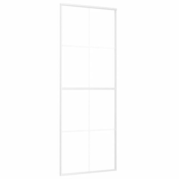 vidaXL Schuifdeur 76x205 cm ESG-glas en aluminium wit