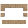 vidaXL Tv-meubelset Wandgemonteerd 8 pcs Artisan Eiken Bewerkt hout