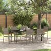 vidaXL Tuin eettafelset met kussen 7 pcs Grijs poly rattan