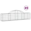 vidaXL Schanskorven 9 st gewelfd 200x30x40/60 cm gegalvaniseerd ijzer