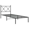 vidaXL Bedframe met hoofdbord metaal zwart 80x200 cm
