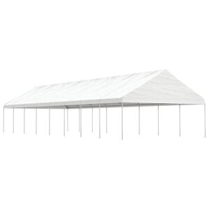 vidaXL Prieel met dak 17,84x5,88x3,75 m polyetheen wit