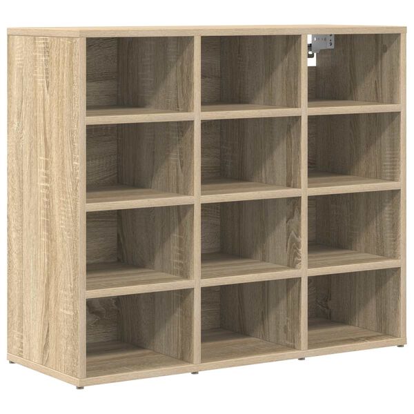 vidaXL Schoenenkast Sonoma Eiken 77,5 x 30 x 67 cm Bewerkt hout