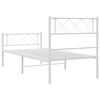 vidaXL Bedframe met hoofd- en voeteneinde metaal wit 80x200 cm