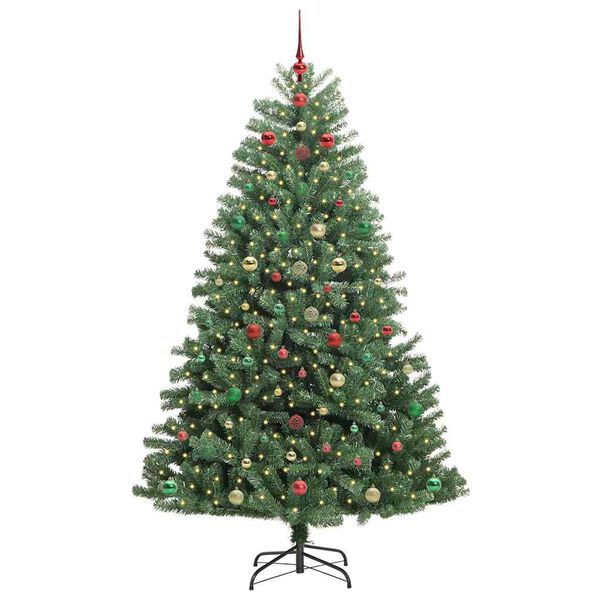 vidaXL Kunstmatige Inklapbare Kerstboom Groen 240 cm PVC en Metaal